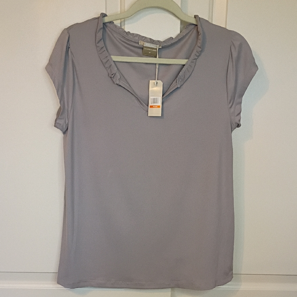 Ink+Ivy Gray Short Sleeve Top Size Medium New With Tags